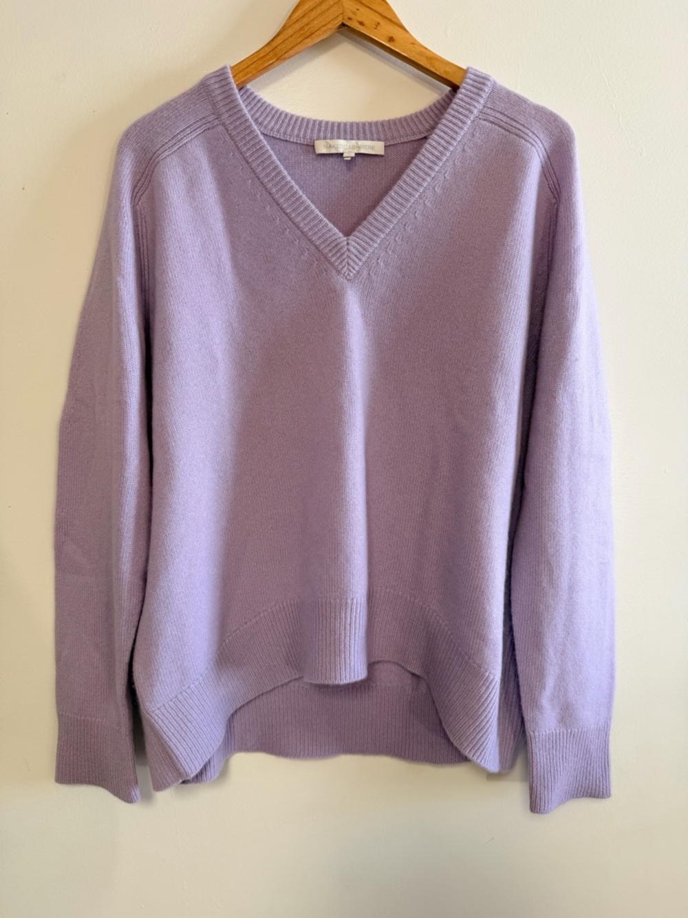 NakedCashmere Lavender V-Neck Cashmere Sweater
